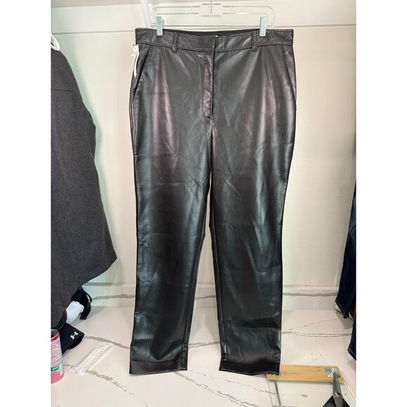 NWT ARITZIA BABATON Command Pant Size 16 Vegan Faux Leather Black Cropped Ankle - Picture 6 of 16